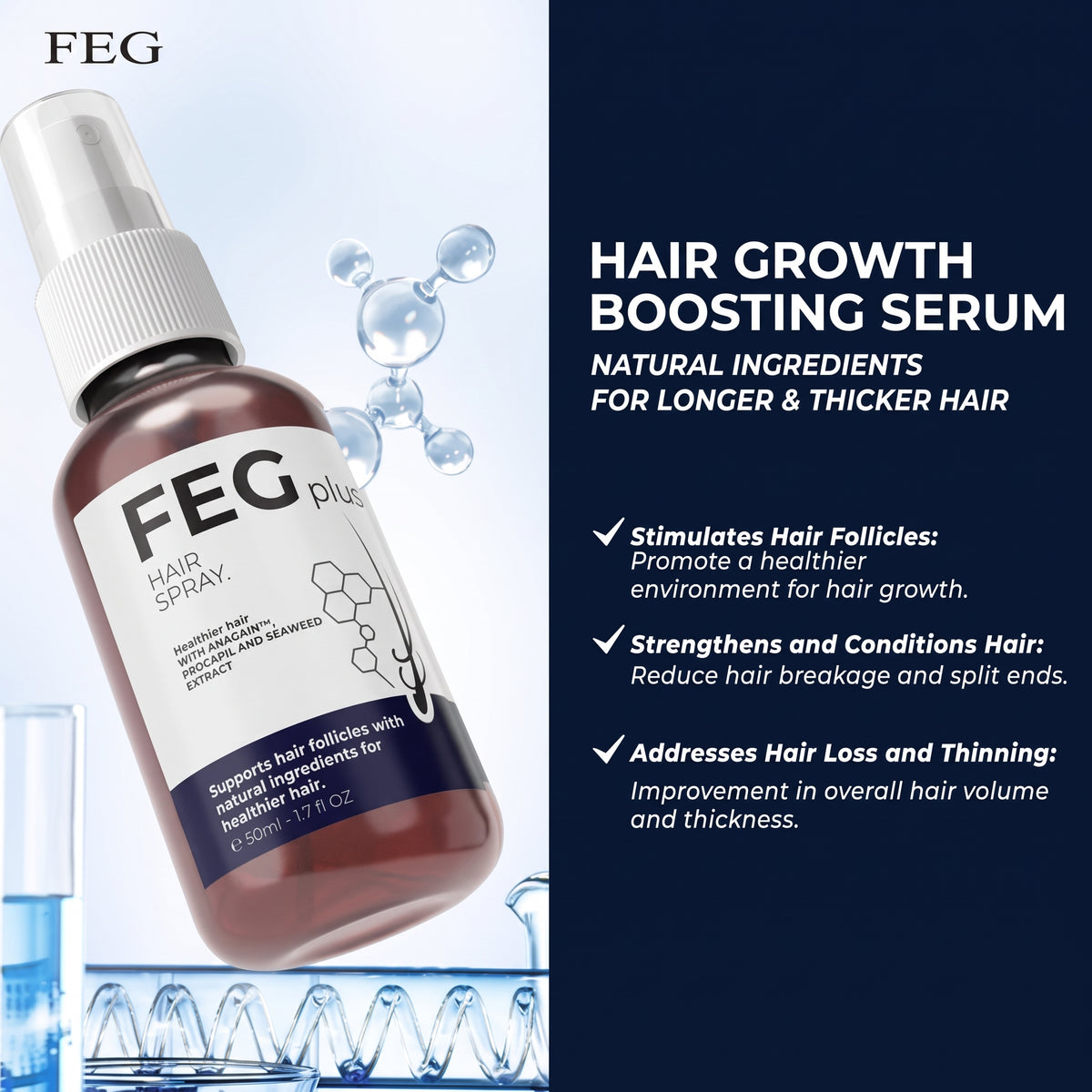 FEG Plus Hair Growth Spray – Hair Growth & Scalp Care Treatment